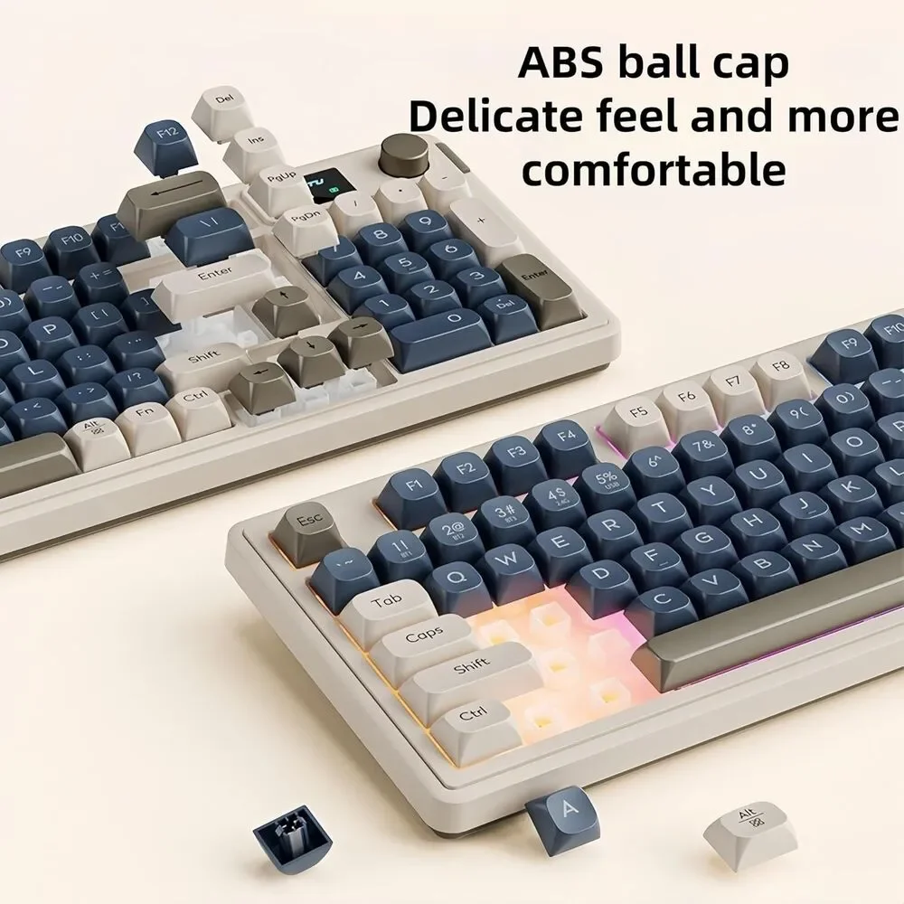L98 96% Membrane Keyboard Tri-Mode RGB Backlights Rotary Knob + Screen Gasket Mo